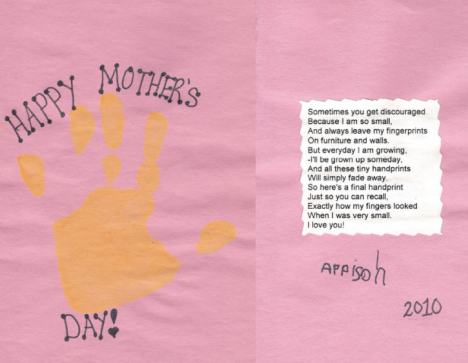 Addison's Mother's Day Card 2010