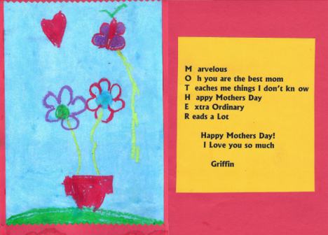 Griffin's Mother's Day Card, 2010
